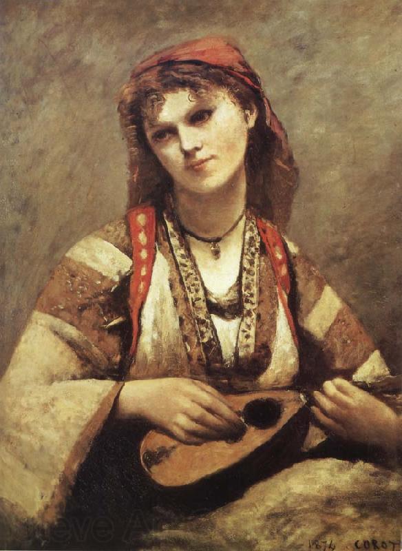 Corot Camille Christine Nilson or Bohemia with Mandolin